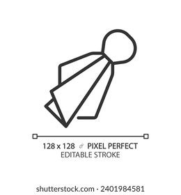 Penalty flag linear icon. Game rules infraction. Fair play. American football game regulation. Sport equipment. Thin line illustration. Contour symbol. Vector outline drawing. Editable stroke
