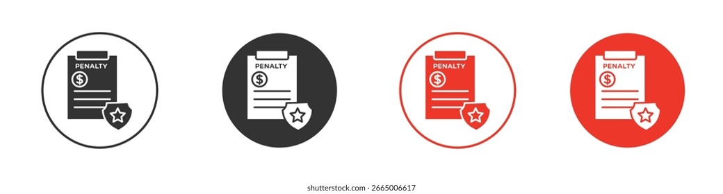 Icono de penalización. Iconos de vector de estilo negro. Símbolo de signo aislado