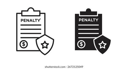 Penalty icon Black and White Vector Graphic