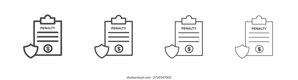 Concepto de icono de penalización Pictograma lineal. Ilustración de elemento simple.