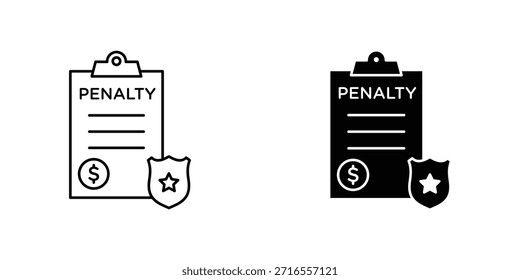 Colección de diseño de icono de penalización. Signo y Vector para diseños de interfaz de usuario