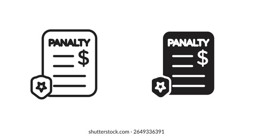 Penalty icon Design Illustrations. editable web icons