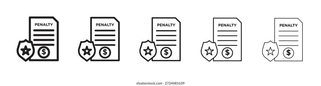 Diseño de icono de penalización en estilo de trazo editable delgado para trabajo gráfico