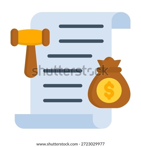 Penalty Icon Flat Style Vector Illustration