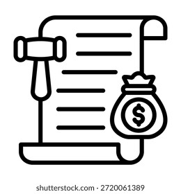 Ilustração de vetor de estilo de linha de ícone de penalidade