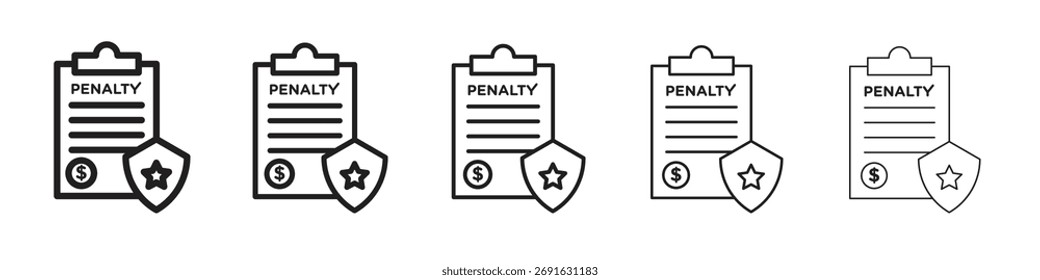 Ilustración vectorial de stock de concepto de conjunto de logotipo de icono de penalización.