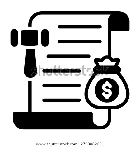 Penalty Icon Mixed Style Vector Illustration