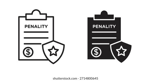 Paquete de iconos de penalización. Elemento de diseño de icono de Vector plano.