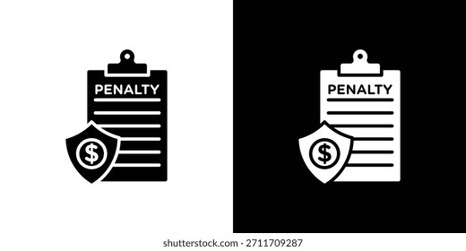 Icono de penalización Establecer colección. Silueta de Vector.