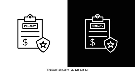 Icono de penalización. Símbolo plano simple. Ilustración de pictograma de contorno negro perfecto