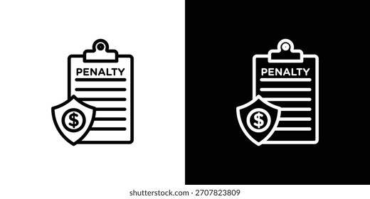 Penalty icon symbol in thin line, outline and stroke style for apps
