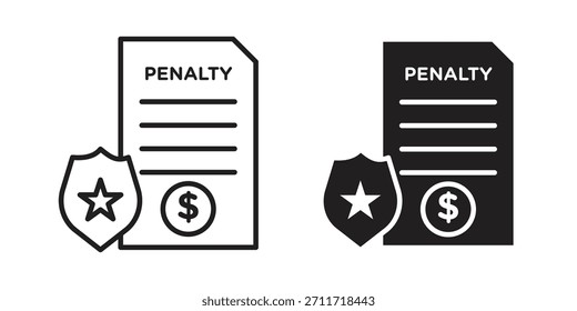 Penalty icon in Thin linear and flat style. sign and symbol set