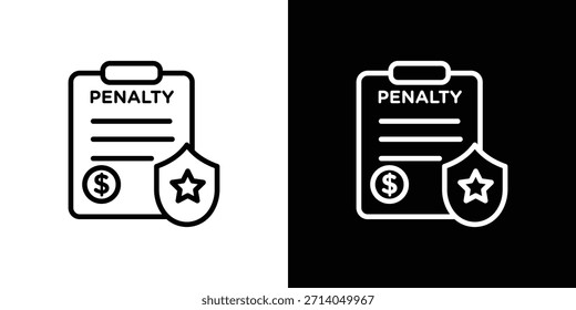 Icono de penalti en trazo fino y estilo plano.