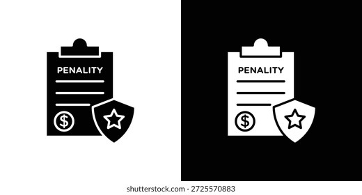 Icono de penalti en estilo lineal delgado de trazo de moda.