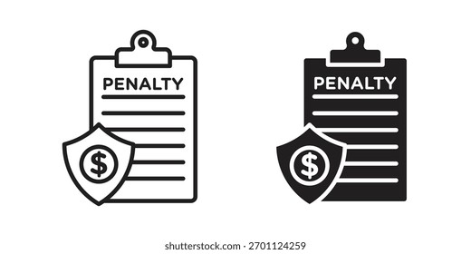 Penalty icon vector collection. vector stock symbol illustrations