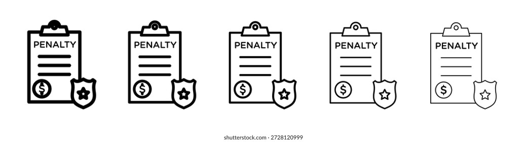 Vector de icono de penalización en pictograma lineal de trazo editable