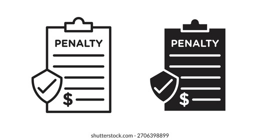 Ilustración vectorial de icono de penalti. Diseño plano. Símbolos de Vector de Diseño gráfico.