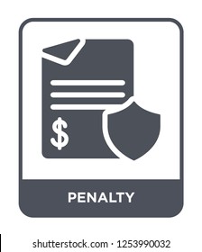 penalty icon vector on white background, penalty trendy filled icons from Gdpr collection, penalty simple element illustration