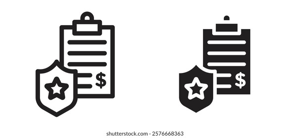 Penalty icons in outline and stroke versions