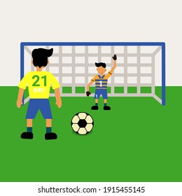 penalty kick football soccer vector illustration
