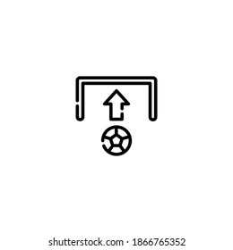 Penalty Kick Icon. Soccer Or Football Icon. Simple, Flat, Outline, Black.