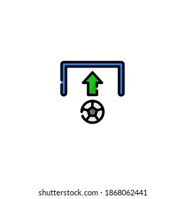 Penalty Kick icon. Soccer or football icon. Simple, flat, outline, color, black.