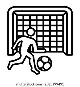 Penalty Kick Vector Line Icon Design