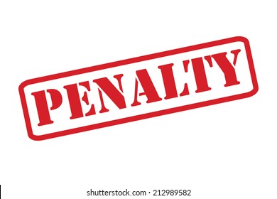 PENALTY red Rubber Stamp vector over a white background.