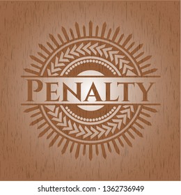 Penalty retro style wood emblem