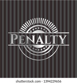 Penalty silvery emblem or badge. Vector Illustration. Mosaic.
