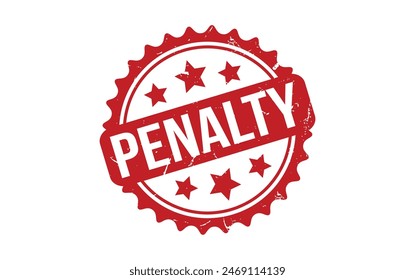Penalty Stamp. Red Penalty Rubber grunge Stamp