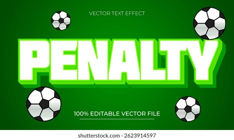 Penalty text effect editable game and sports text style with football theme background