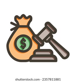 Penalty Vector Thick Line Filled Colors Icon For Personal And Commercial Use.
