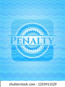 Penalty water wave representation emblem background.