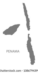 Penama map of Vanuatu grey illustration shape