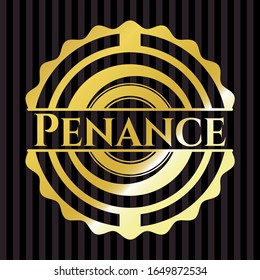 Penance Golden Emblem. Vector Illustration. Detailed.