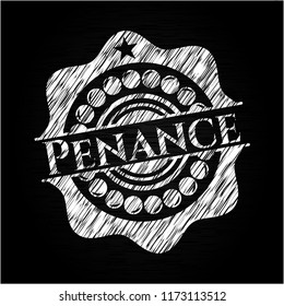 Penance on chalkboard