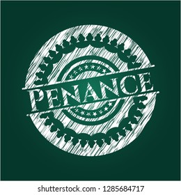 Penance written with chalkboard texture