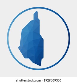 Penang Island icon. Polygonal map in gradient ring. Round low poly Penang Island sign. Vector illustration.