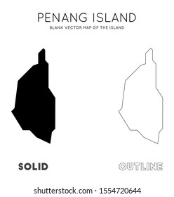 Penang Island map. Borders of Penang Island for your infographic. Vector illustration.