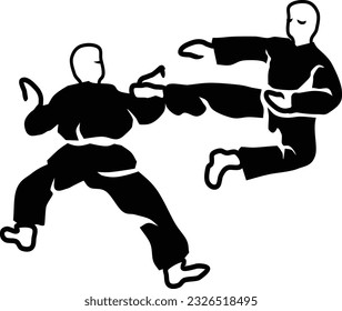 Pencak Silat Indonesian Martial Art Silhouette