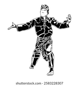 Pencak silat movement images, suitable for educational books, posters, logos, t-shirt designs and others