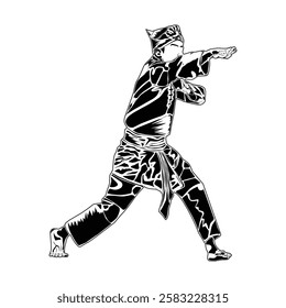 Pencak silat movement images, suitable for educational books, posters, logos, t-shirt designs and others