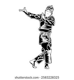 Pencak silat movement images, suitable for educational books, posters, logos, t-shirt designs and others