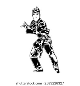 Pencak silat movement images, suitable for educational books, posters, logos, t-shirt designs and others