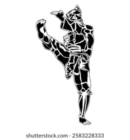 Pencak silat movement images, suitable for educational books, posters, logos, t-shirt designs and others