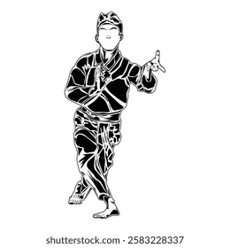 Pencak silat movement images, suitable for educational books, posters, logos, t-shirt designs and others