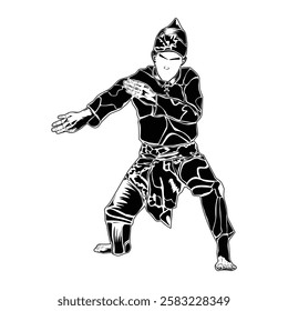 Pencak silat movement images, suitable for educational books, posters, logos, t-shirt designs and others