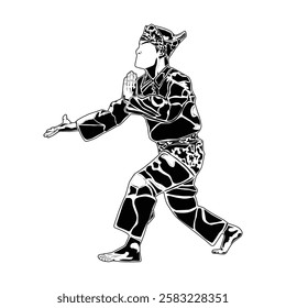 Pencak silat movement images, suitable for educational books, posters, logos, t-shirt designs and others