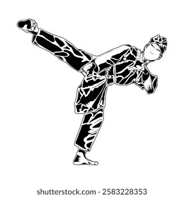 Pencak silat movement images, suitable for educational books, posters, logos, t-shirt designs and others